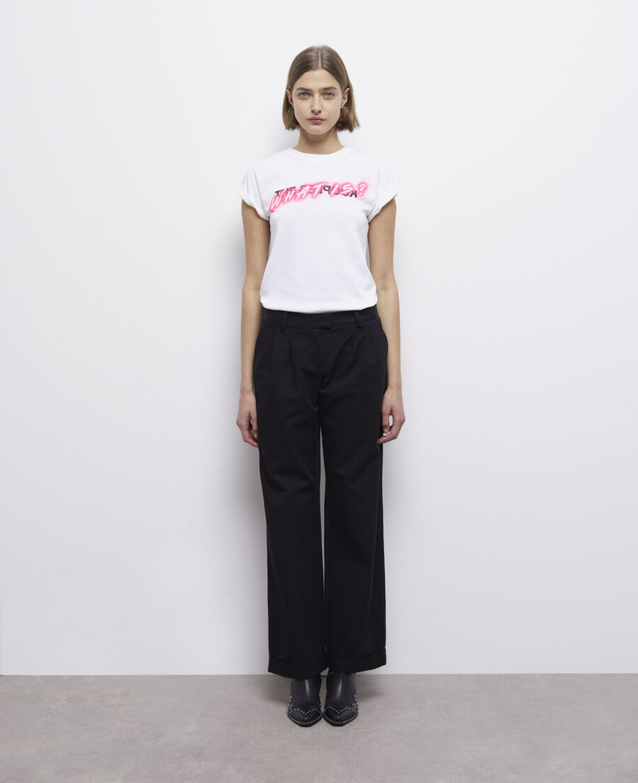 wide-leg black pants