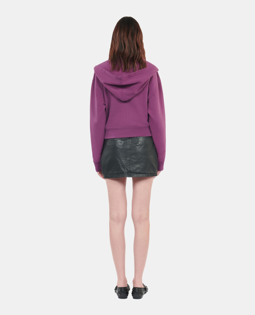 The Kooples FEMME PRUNE sweatshirt à capuche blason violet