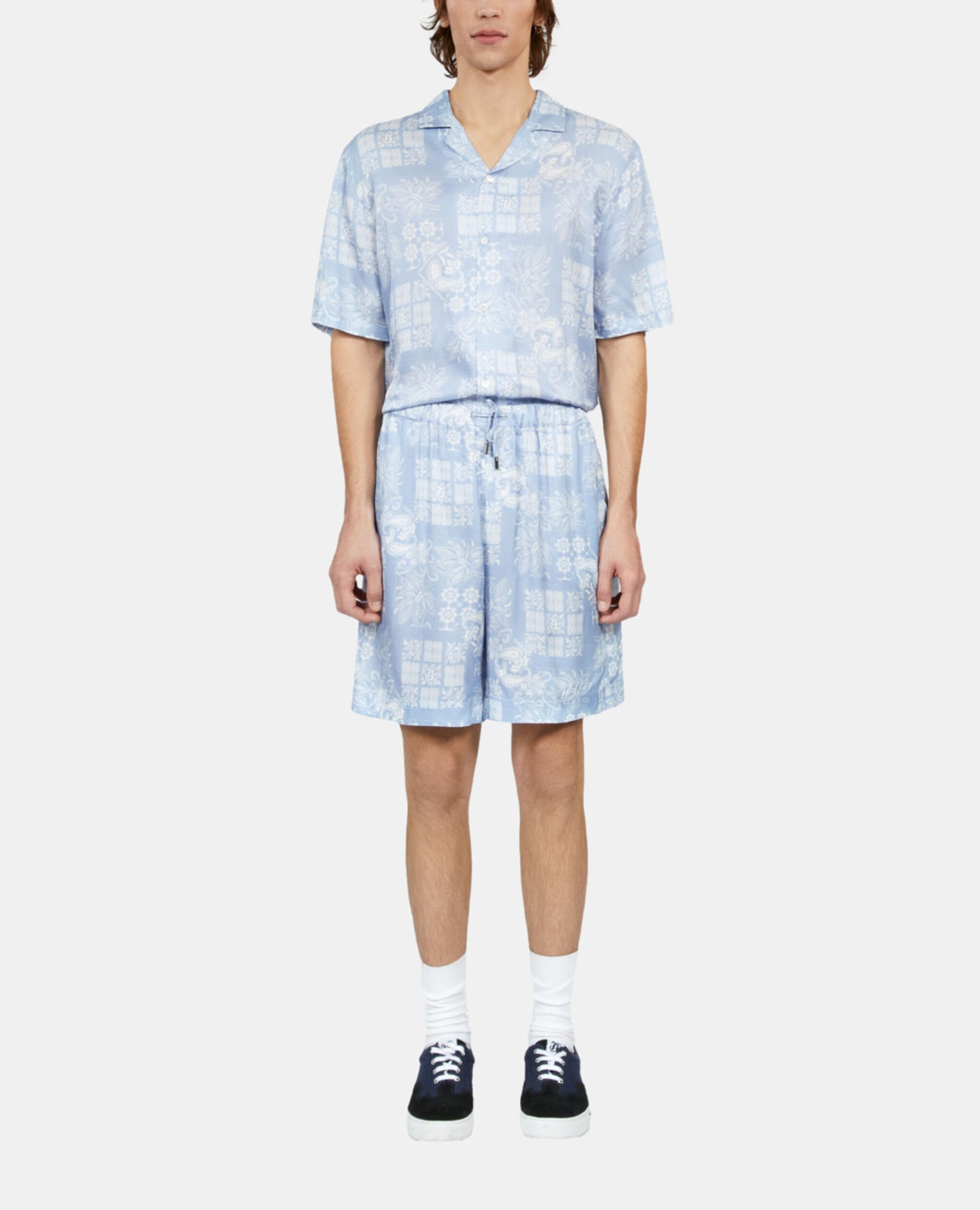 Short imprimé noir, WHITE / SKY BLUE, hi-res image number null