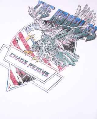 The Kooples HERREN WHITE wei&szlig;es t-shirt mit chaos-adlersiebdruck