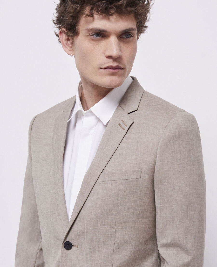 beige wool suit jacket