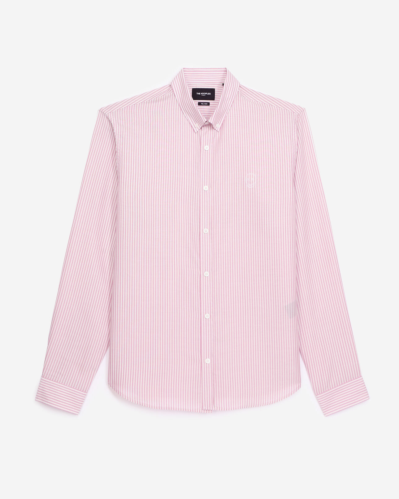 The Kooples MEN WHITE PINK flowing white and pink shirt with motif