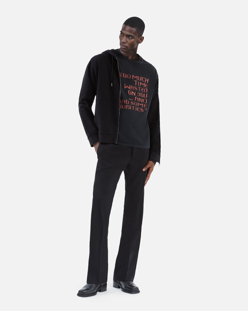 The Kooples MEN BLACK WASHED black screen print t-shirt