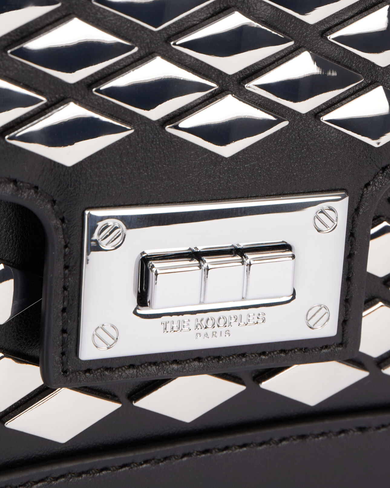 The Kooples WOMEN BLACK emily small bag in black leather with studs
