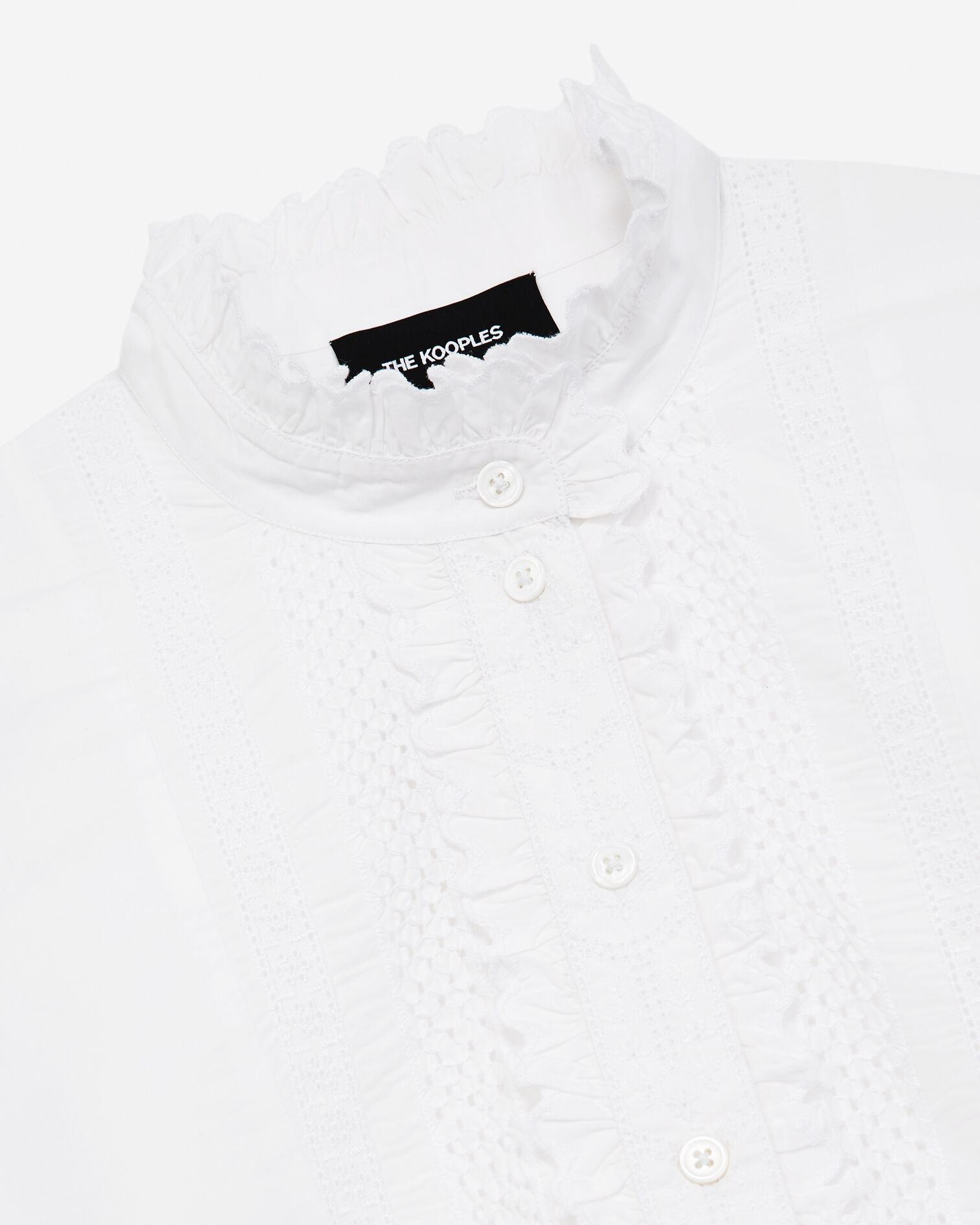 Camisa blanca algodón bordado manga, WHITE, hi-res image number null