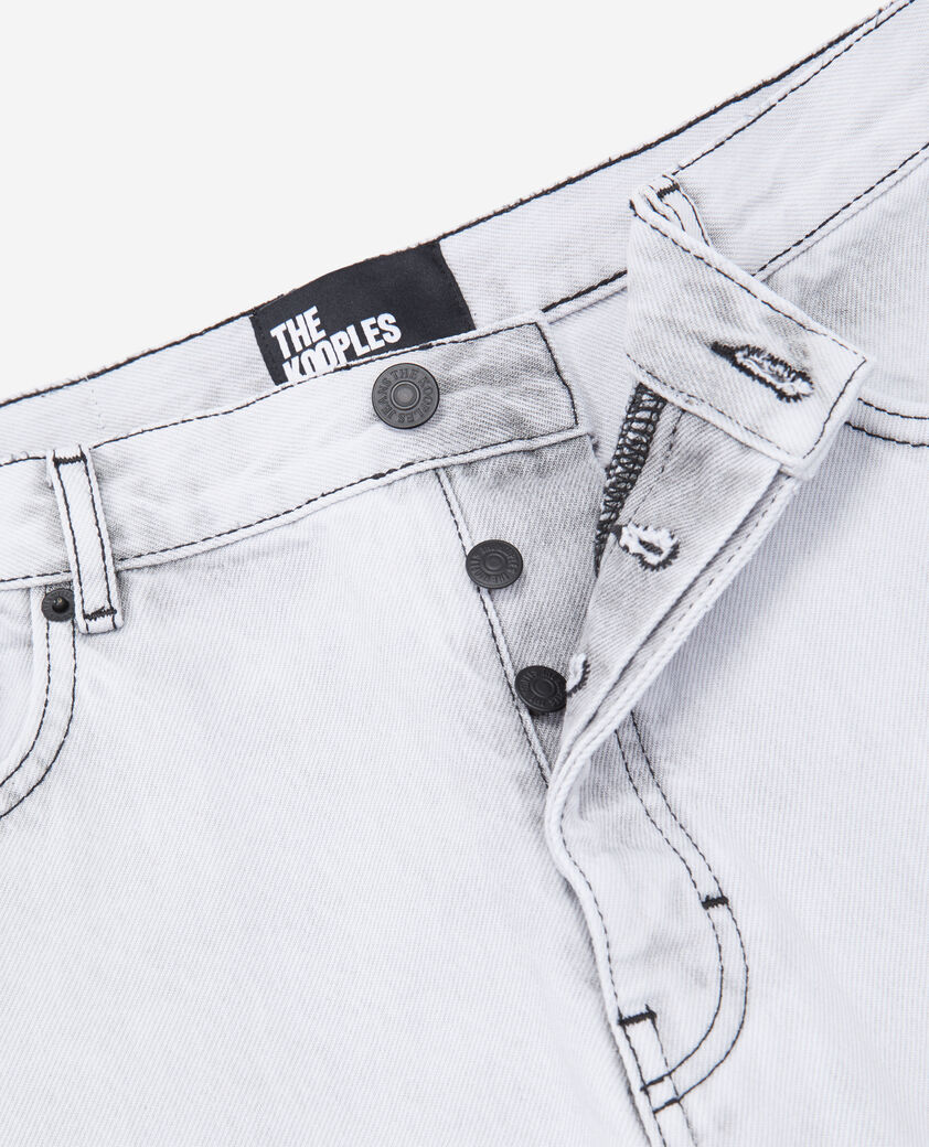 The Kooples HERREN WHITE BLEACH weiße verwaschene jeans mit geradem bein