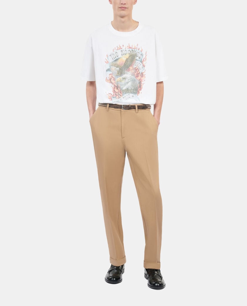 The Kooples HOMME ECRU t-shirt avec s&eacute;rigraphie &eacute;cru