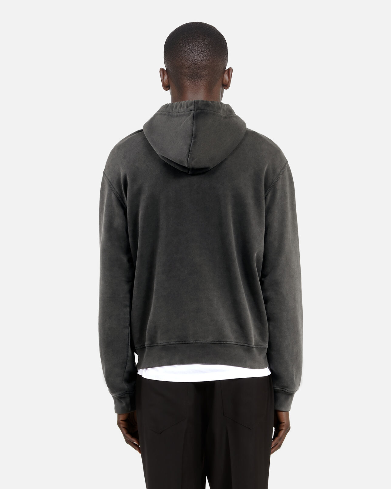 The Kooples HOMME BLACK WASHED sweatshirt à capuche et sérigraphie noir