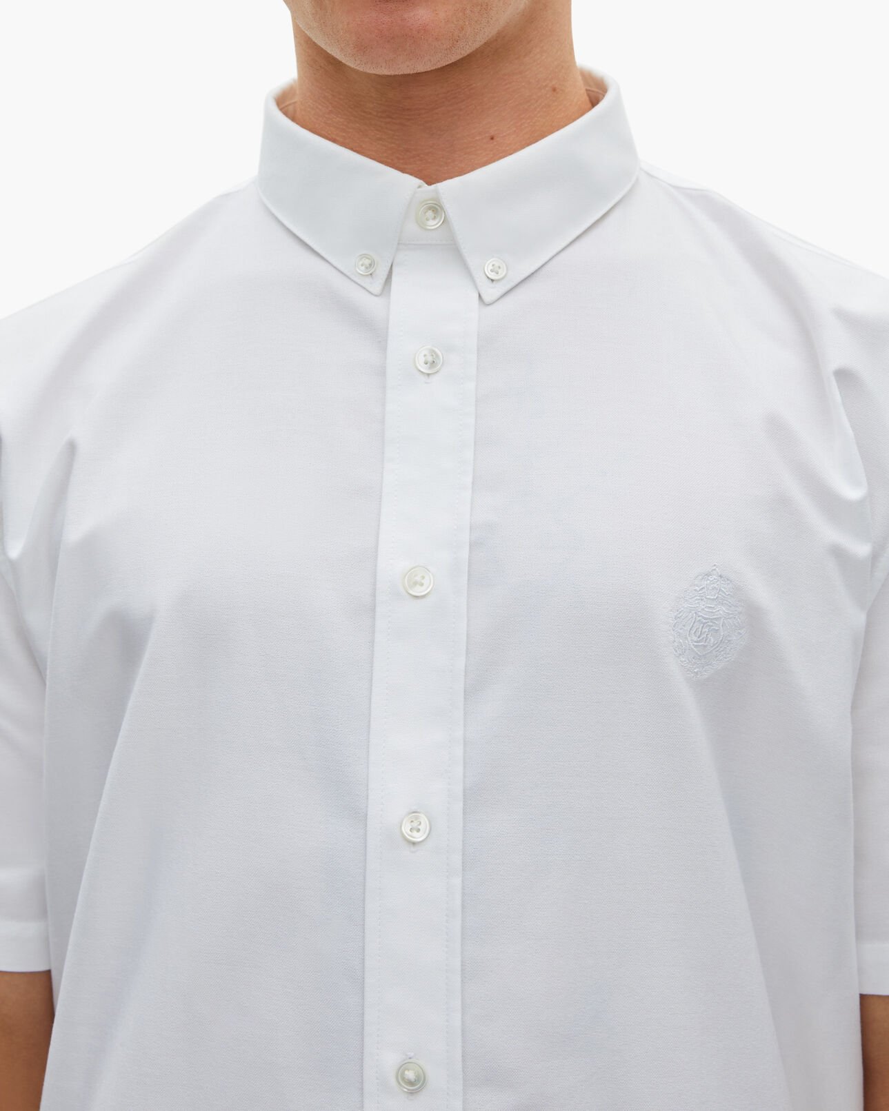 The Kooples MEN WHITE short-sleeved shirt with white blazon