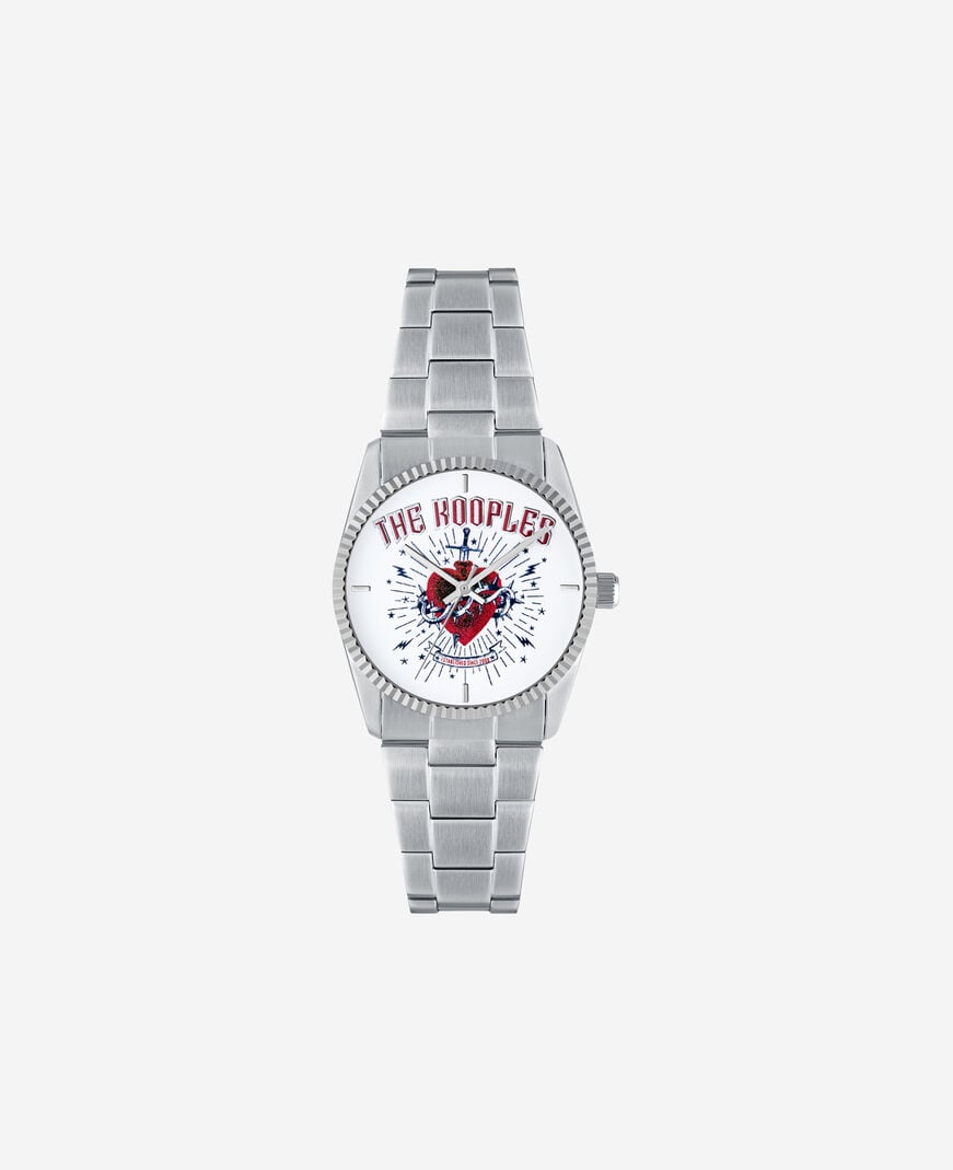 The Kooples MIXED SILVER heart - dagger silver watch