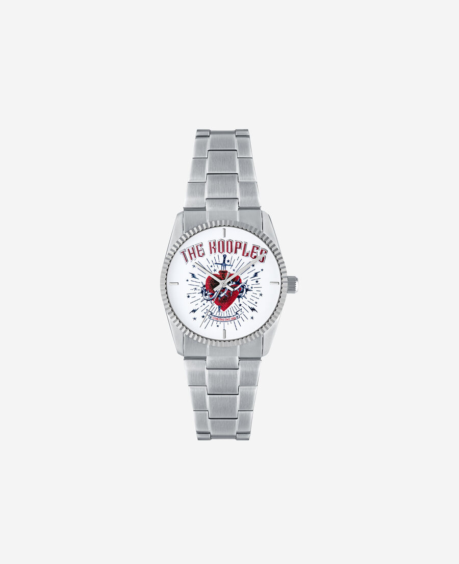 The Kooples MIXED SILVER heart - dagger silver watch