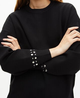 The Kooples FEMME BLACK sweatshirt avec studs noir