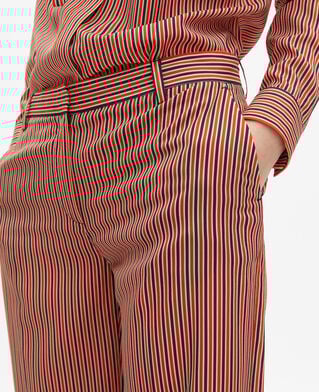 The Kooples F DARK NAVY / FIRE RED wide-leg pants with red and blue stripes