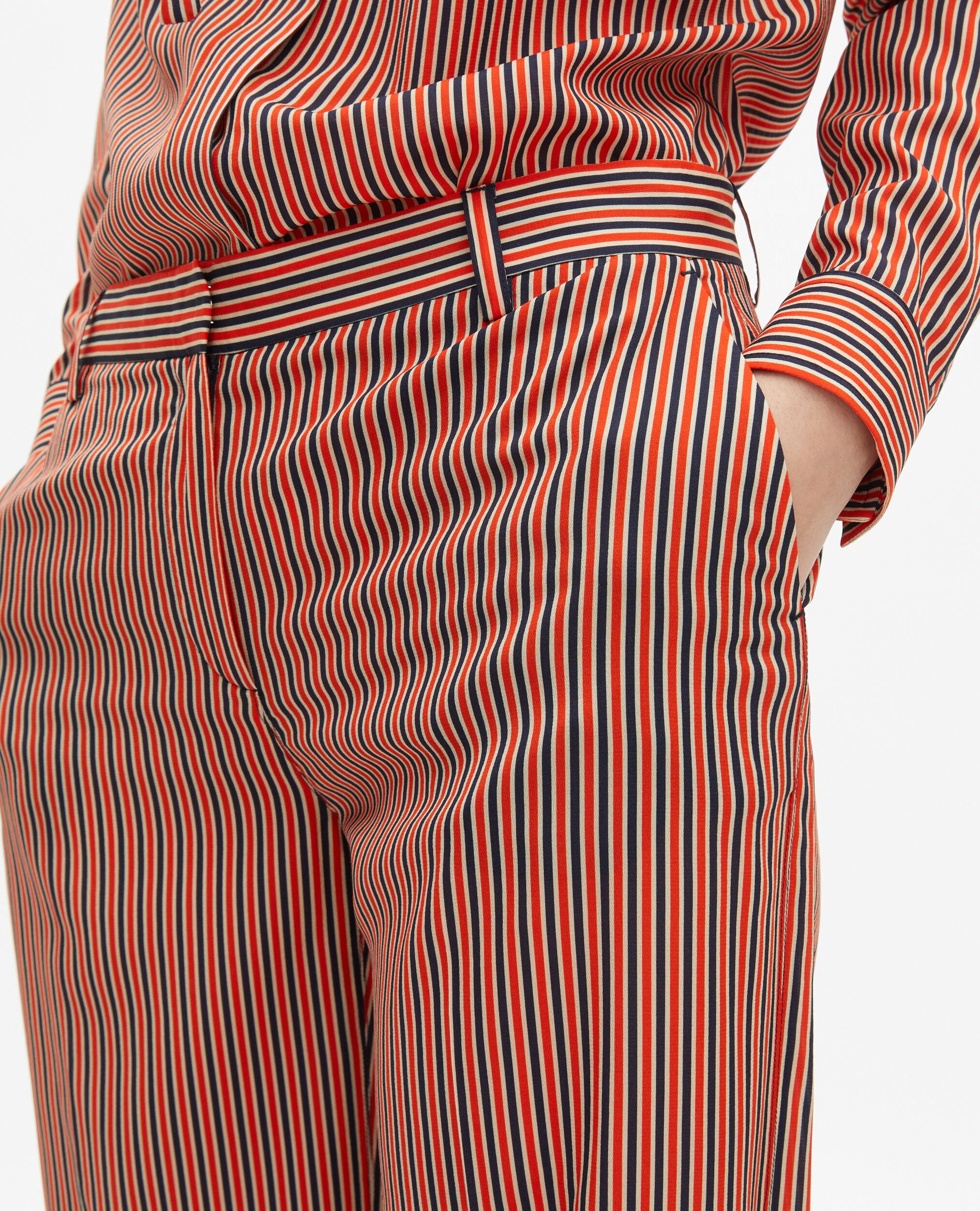 Wide-leg pants with red and blue stripes, DARK NAVY / FIRE RED, hi-res image number null