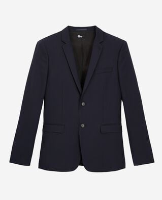 The Kooples MEN DARK NAVY straight-cut suit jacket in blue wool