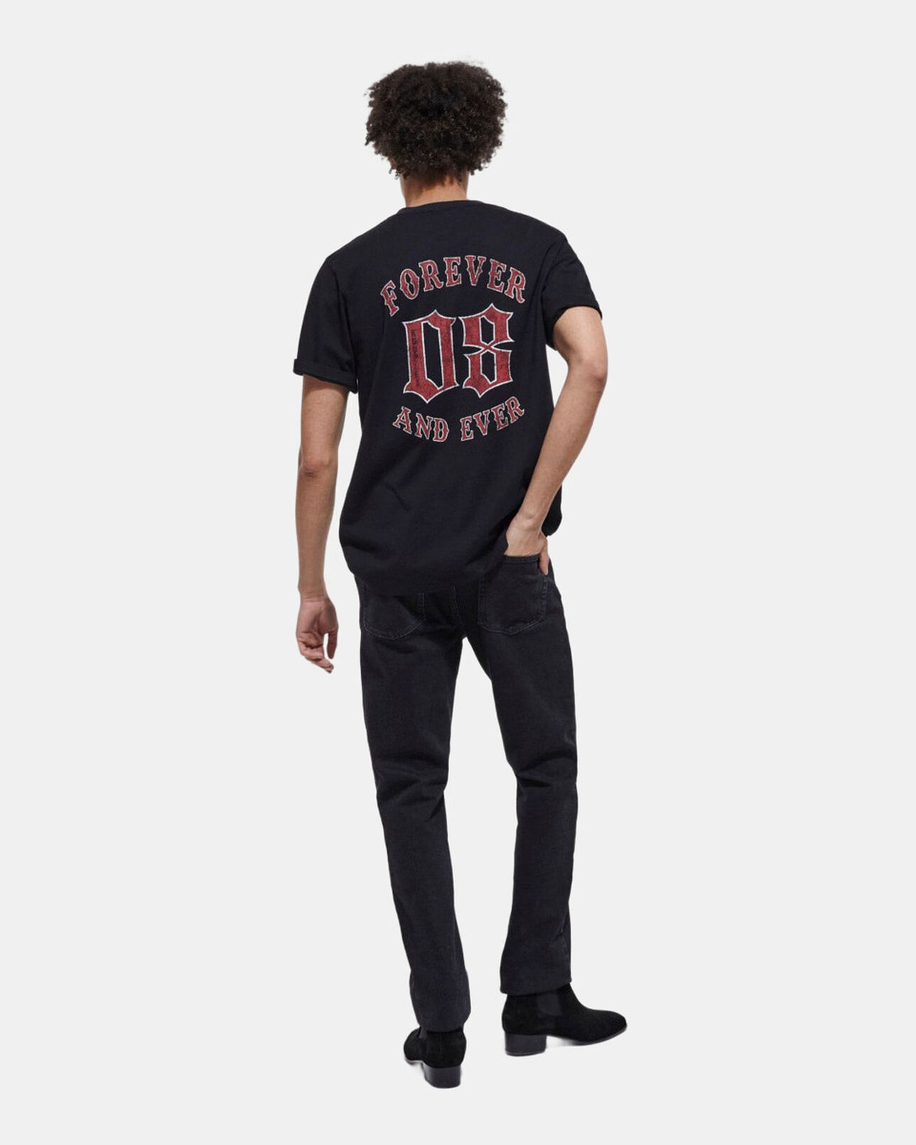 The Kooples MEN STONE black t-shirt with screen print
