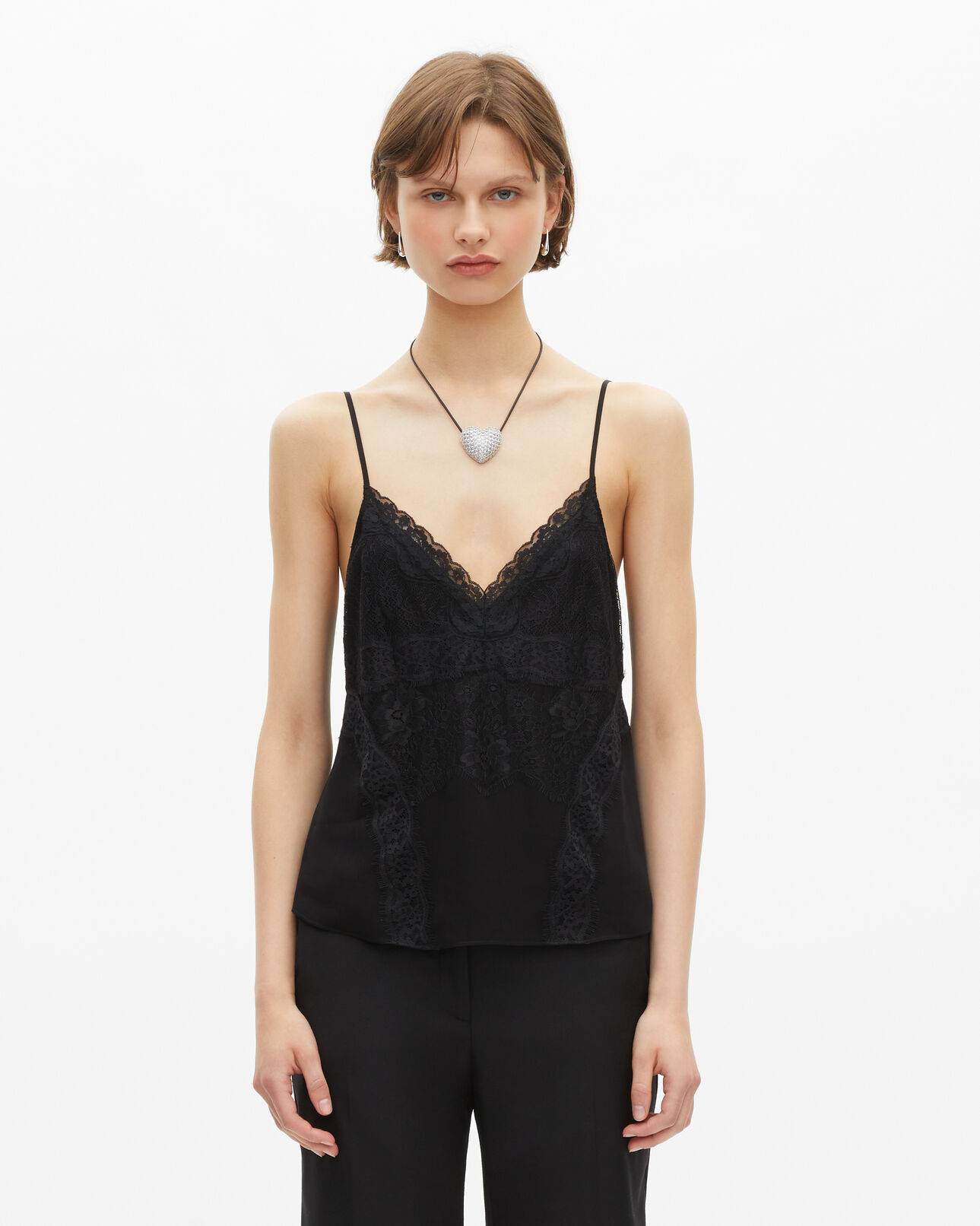 The Kooples WOMEN BLACK black lace camisole