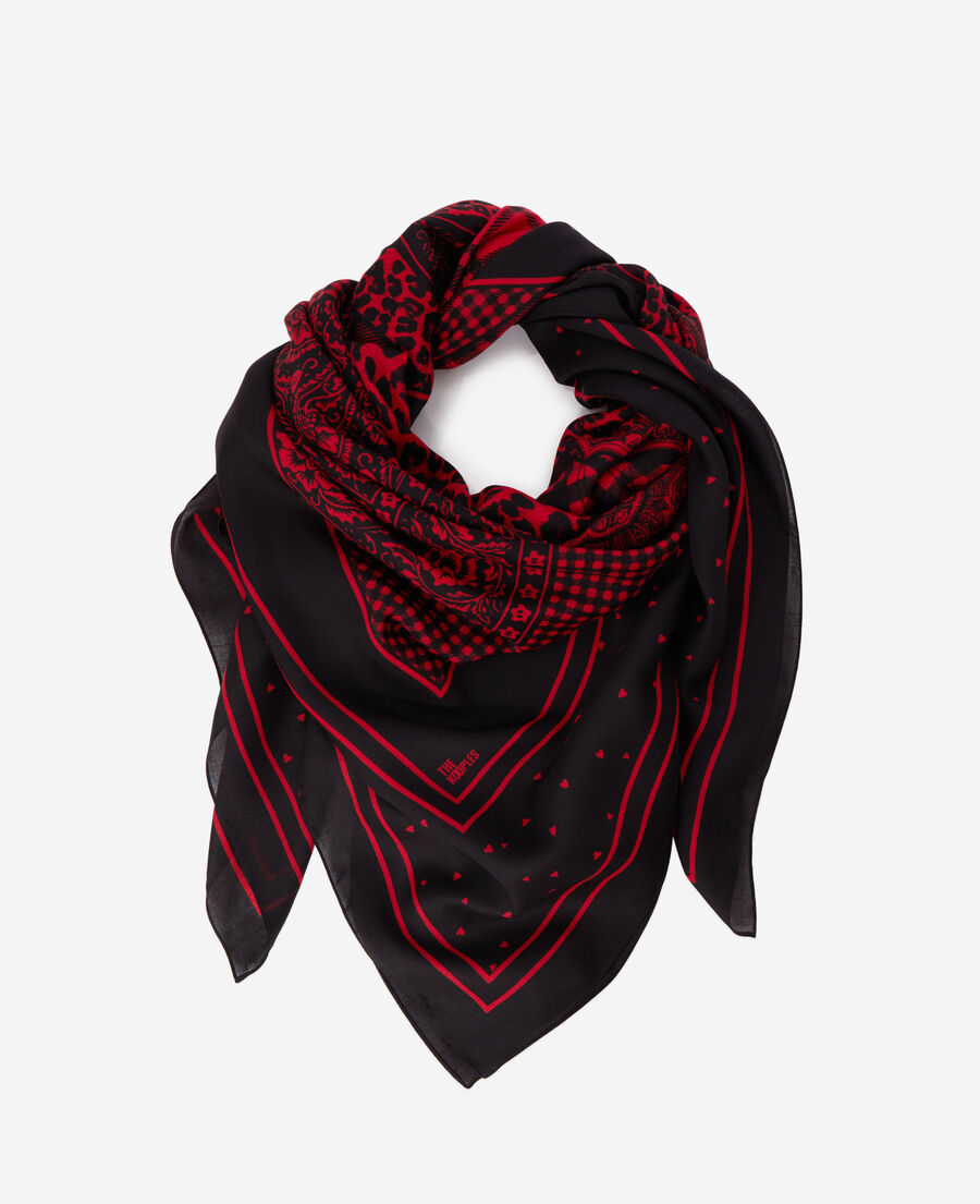 Foulard rouge et noir