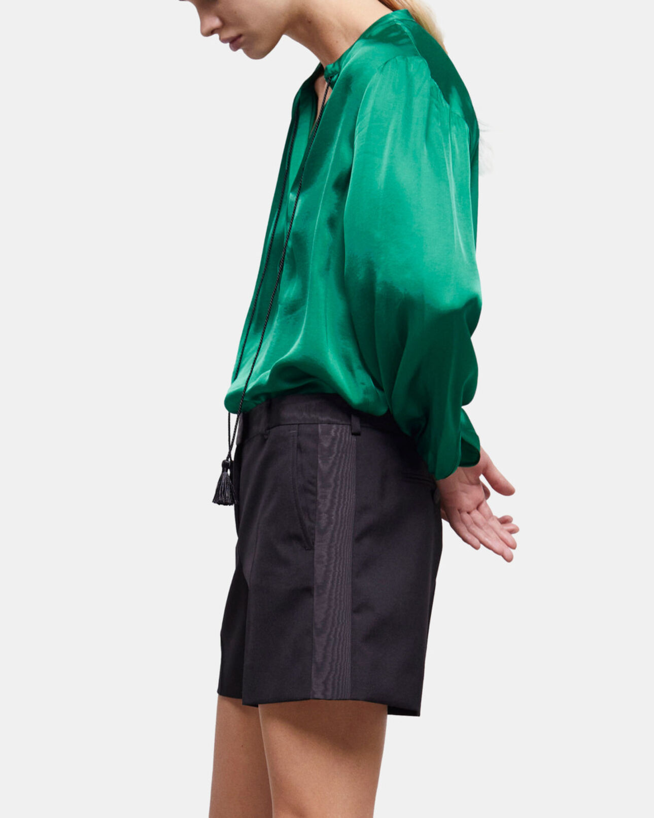 The Kooples FEMME BLACK short en laine noir