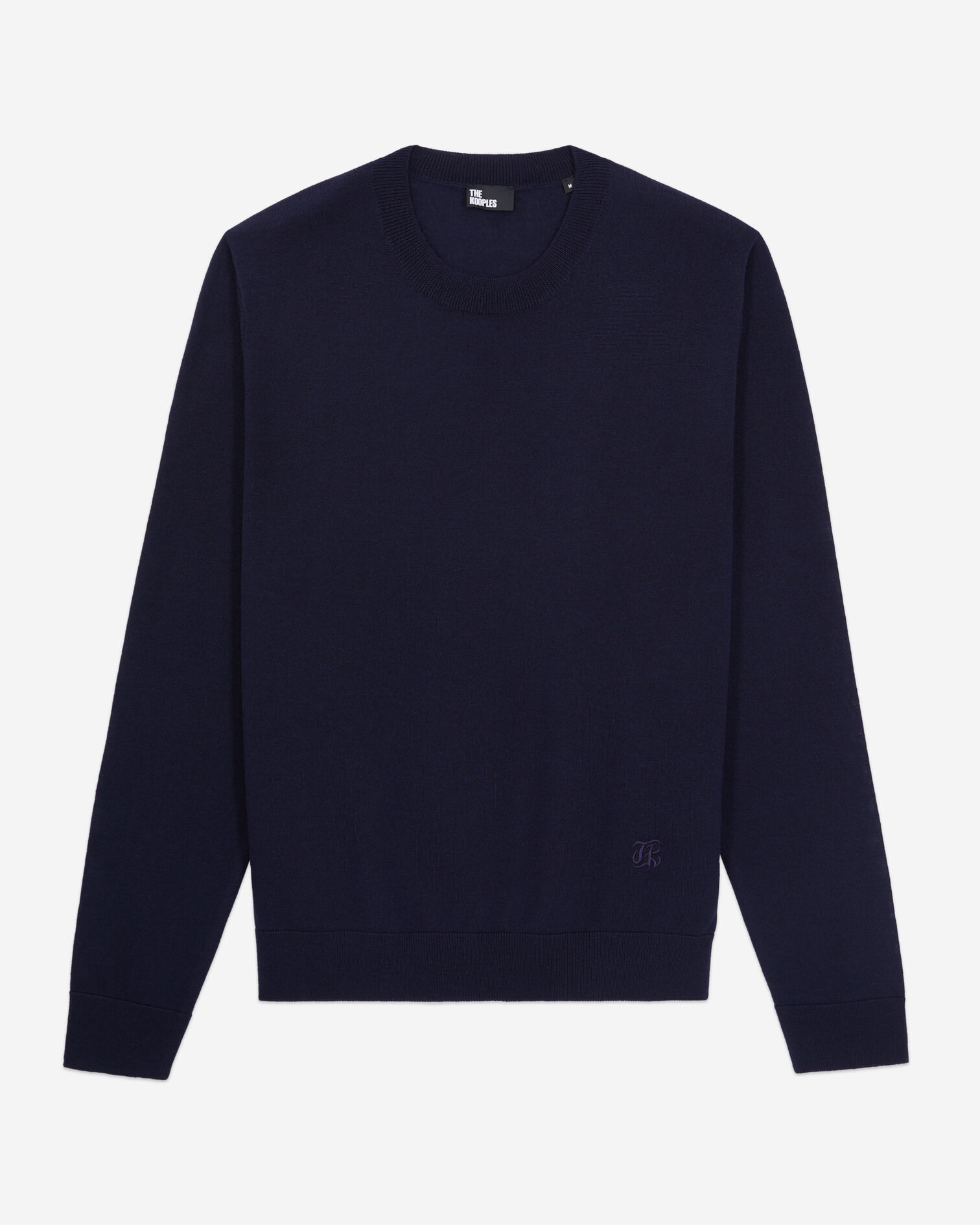 Navy blue merino wool sweater, NAVY, hi-res image number null