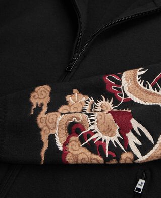 The Kooples H BLACK black wool-blend cardigan with dragon embroidery