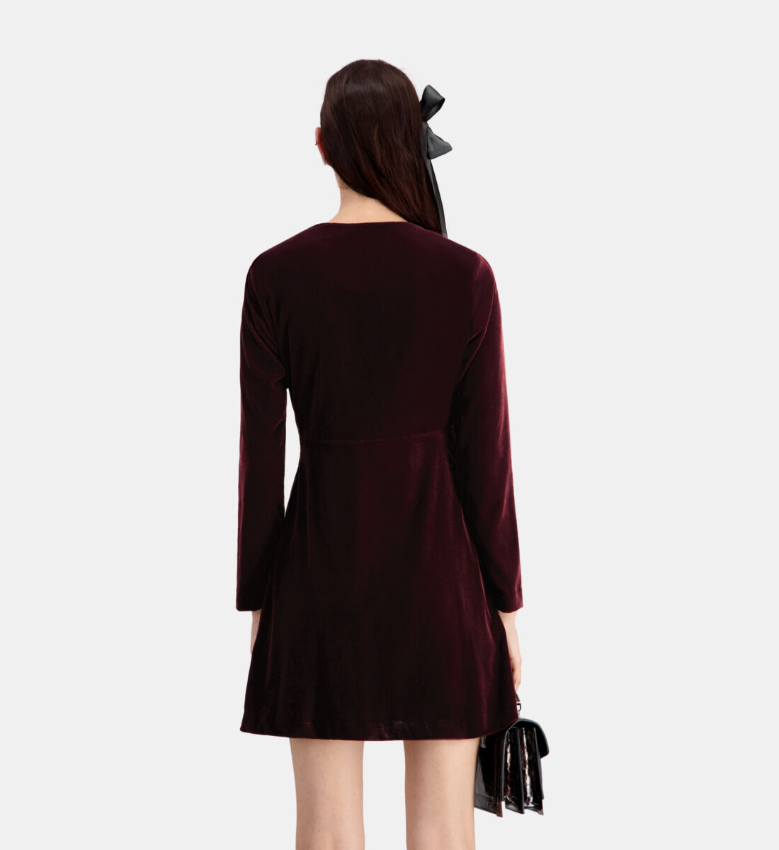Short burgundy velvet dress The Kooples