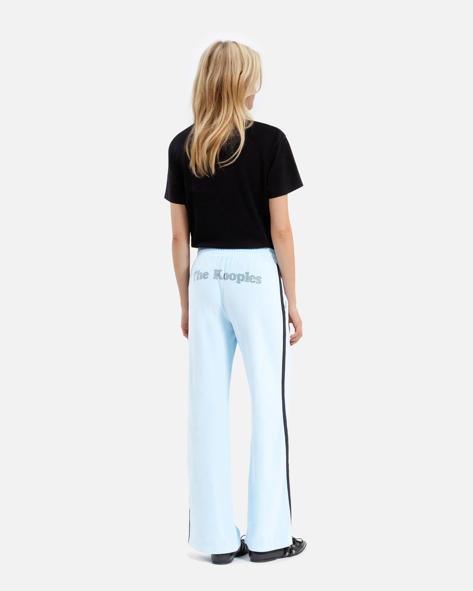 Bas de jogging en velours bleu clair, BABY BLUE, hi-res image number null