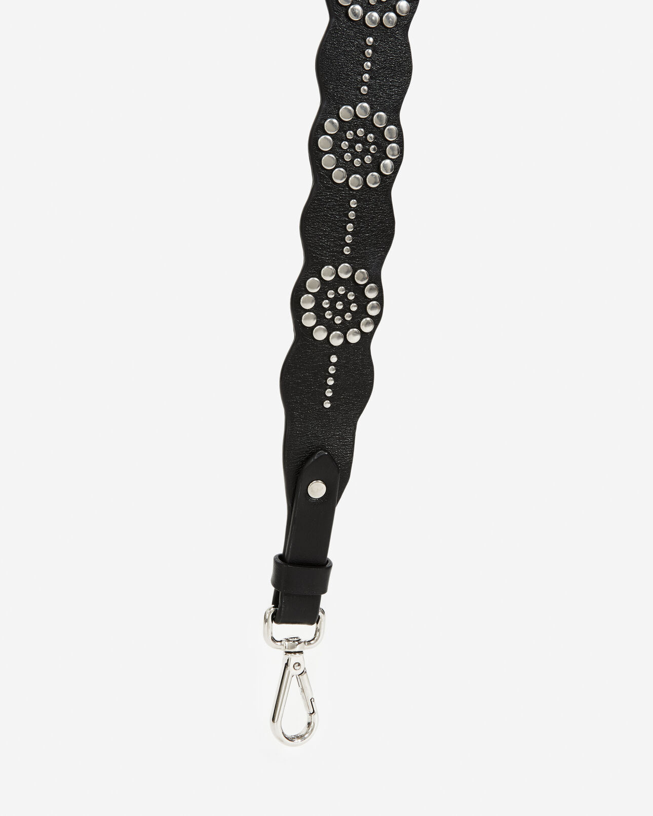 The Kooples WOMEN BLACK / SILVER black leather strap with silver flower details