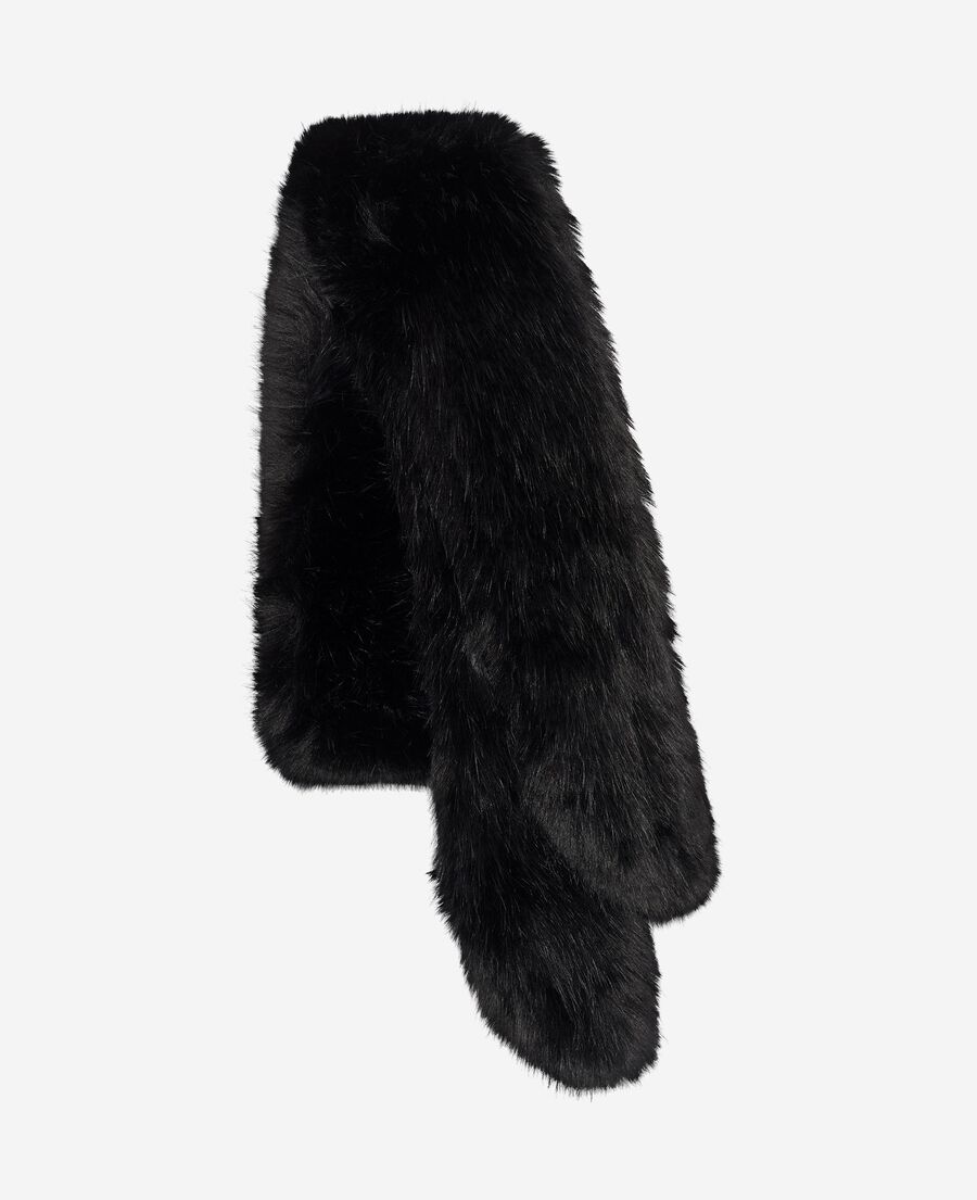 The Kooples FEMME BLACK col effet fourrure noir