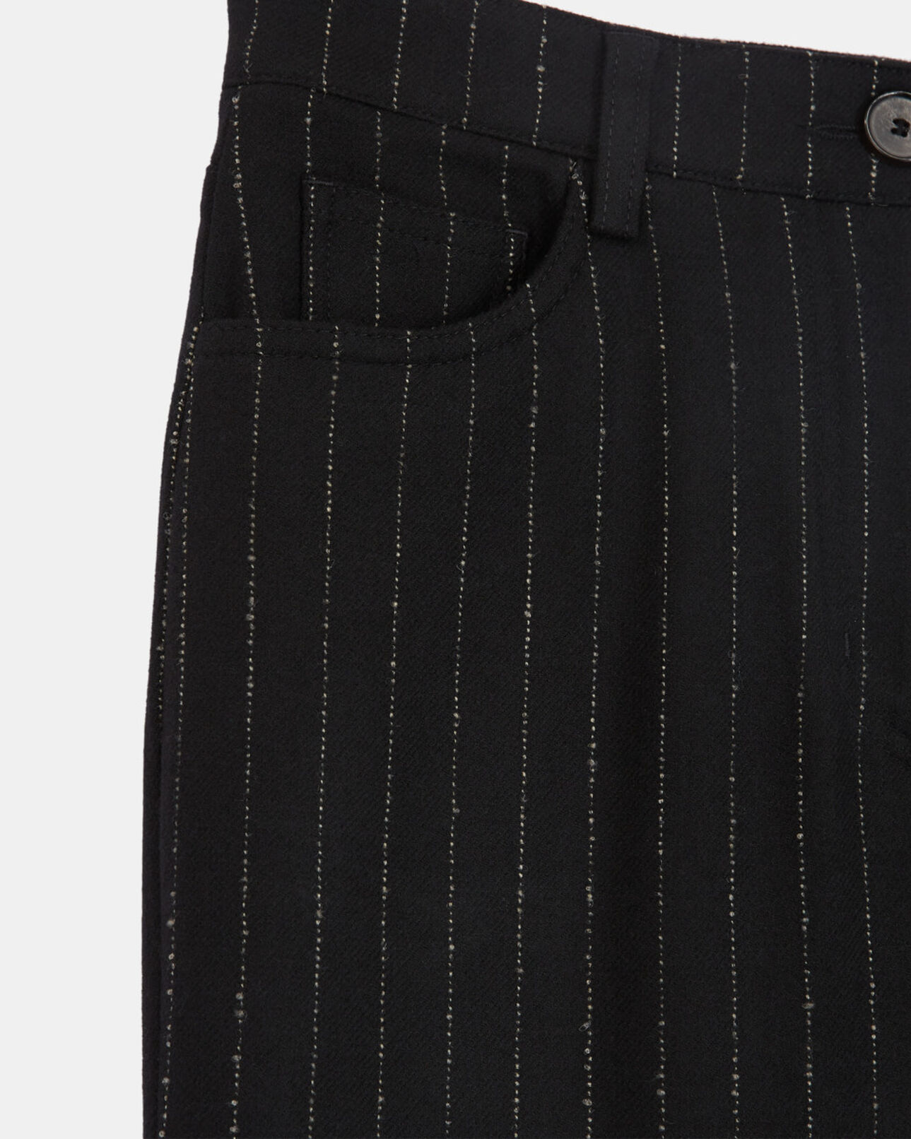 The Kooples FEMME BLACK WHITE pantalon de costume en laine rayé