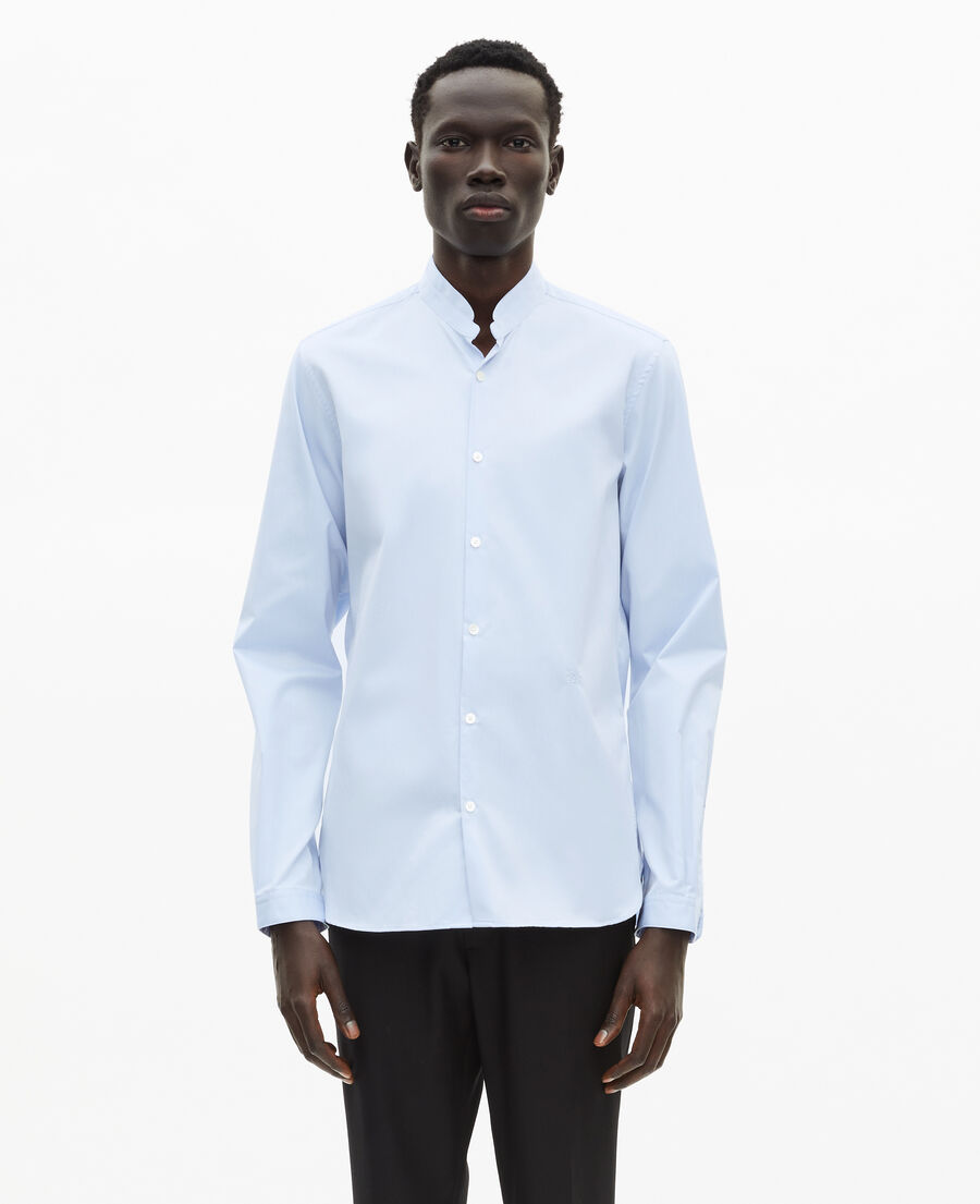 The Kooples HOMME LIGHT BLUE chemise col officier bleue