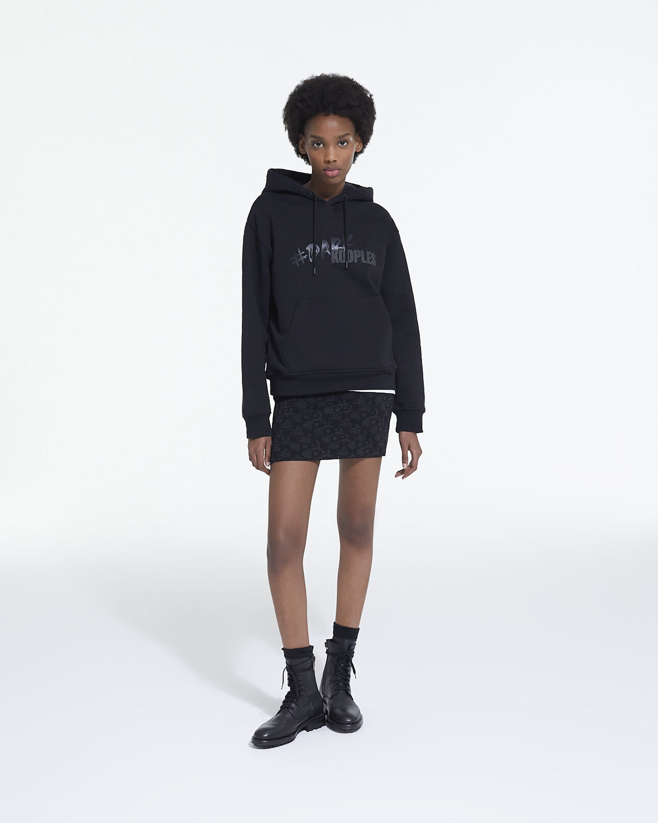 The Kooples WOMEN BLACK black sweatshirt with the kooples logo