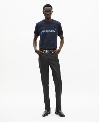 The Kooples MEN BLACK black leather-effect skinny jeans