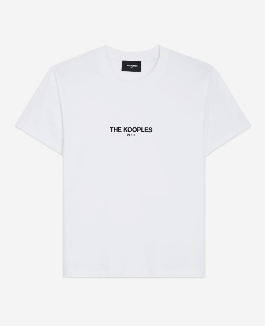 T-shirt Femme blanc coton à logo imprimé | The Kooples - France