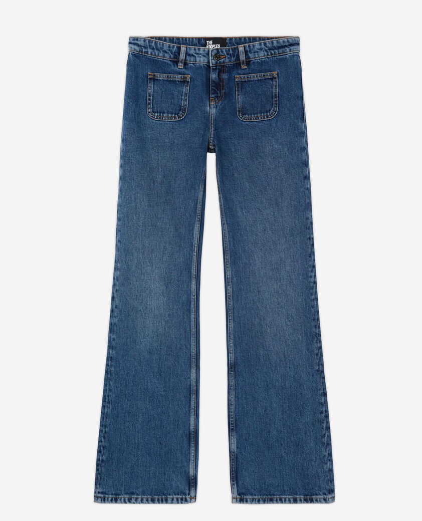The Kooples WOMEN BLUE DENIM blue flare jeans