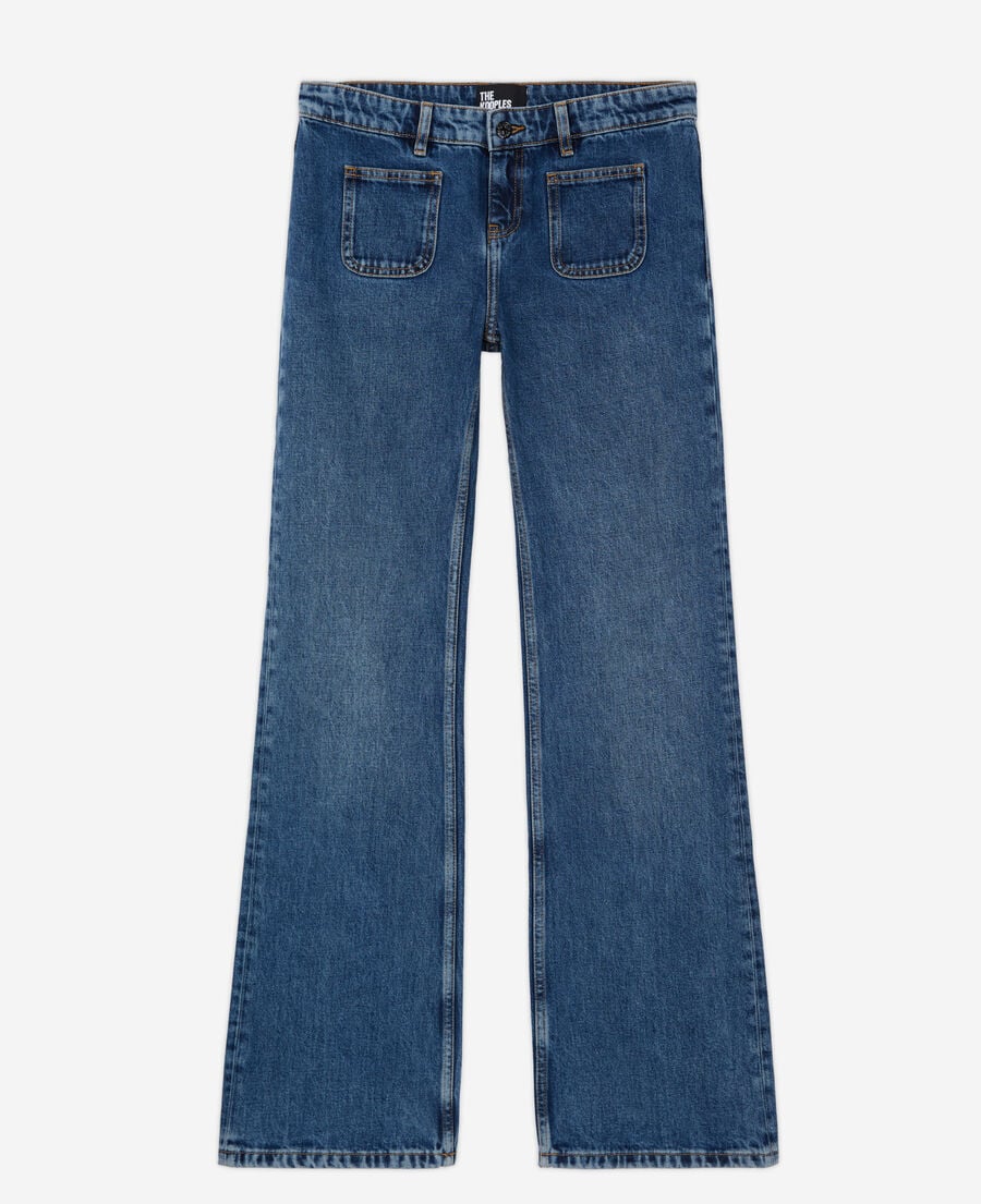 The Kooples WOMEN BLUE DENIM blue flare jeans