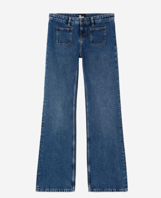 The Kooples WOMEN BLUE DENIM blue flare jeans