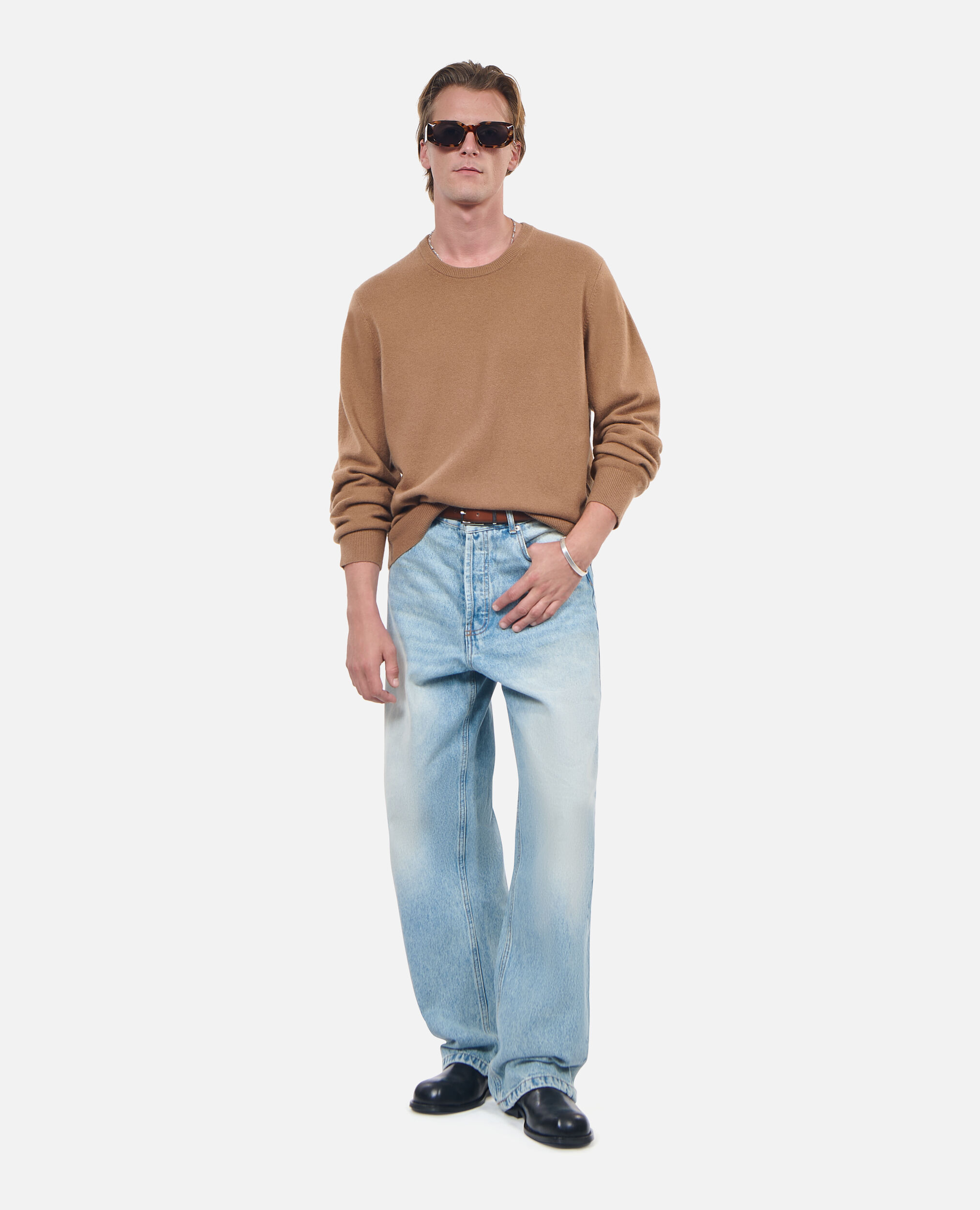 Pull en cachemire camel