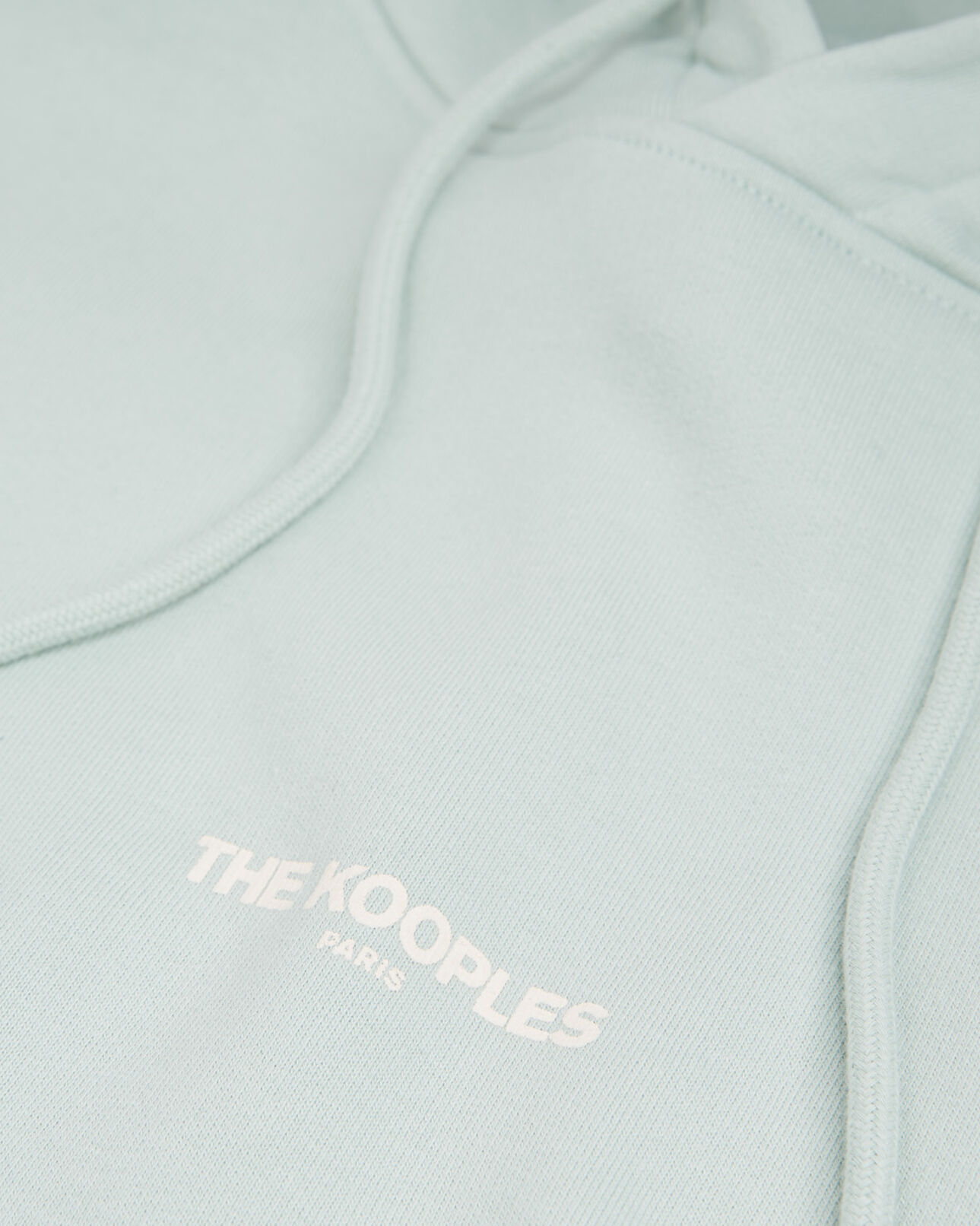 The Kooples HOMME GRIS BLEU sweat vert d'eau capuche logo poitrine