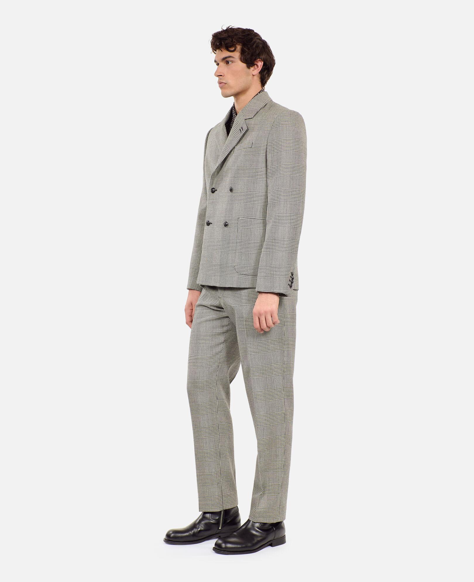 The Kooples MEN BLACK WHITE black and white houndstooth wool suit jacket
