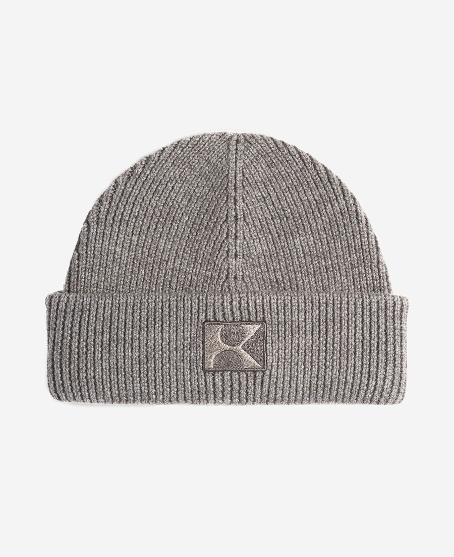 gorro gris chiné lana monograma k