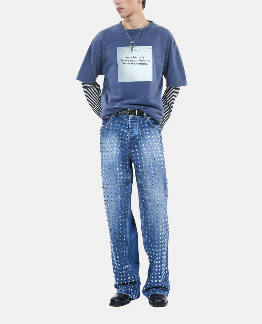 The Kooples HOMME DARK BLUE t-shirt &agrave; s&eacute;rigraphie bleu