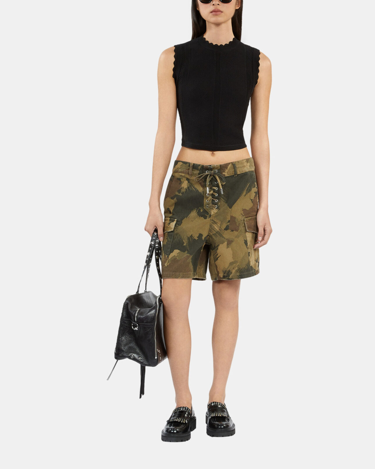 The Kooples WOMEN CAMOUFLAGE camouflage denim shorts
