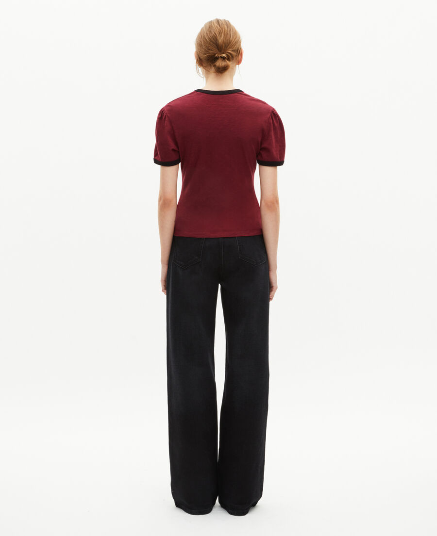The Kooples DAMEN WINE RED t-shirt mit rotem strass-siebdruck
