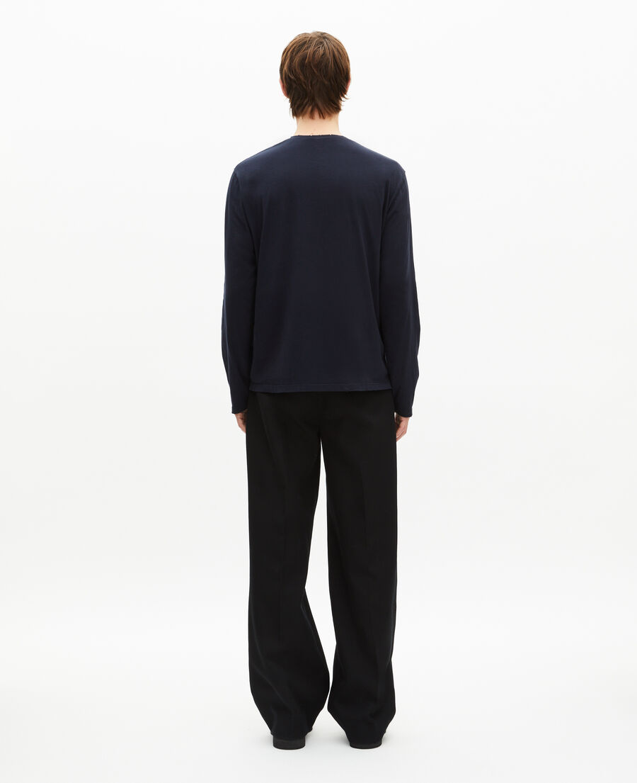 The Kooples H DARK NAVY long-sleeved navy t-shirt