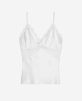The Kooples WOMEN ECRU ecru silk camisole with lace