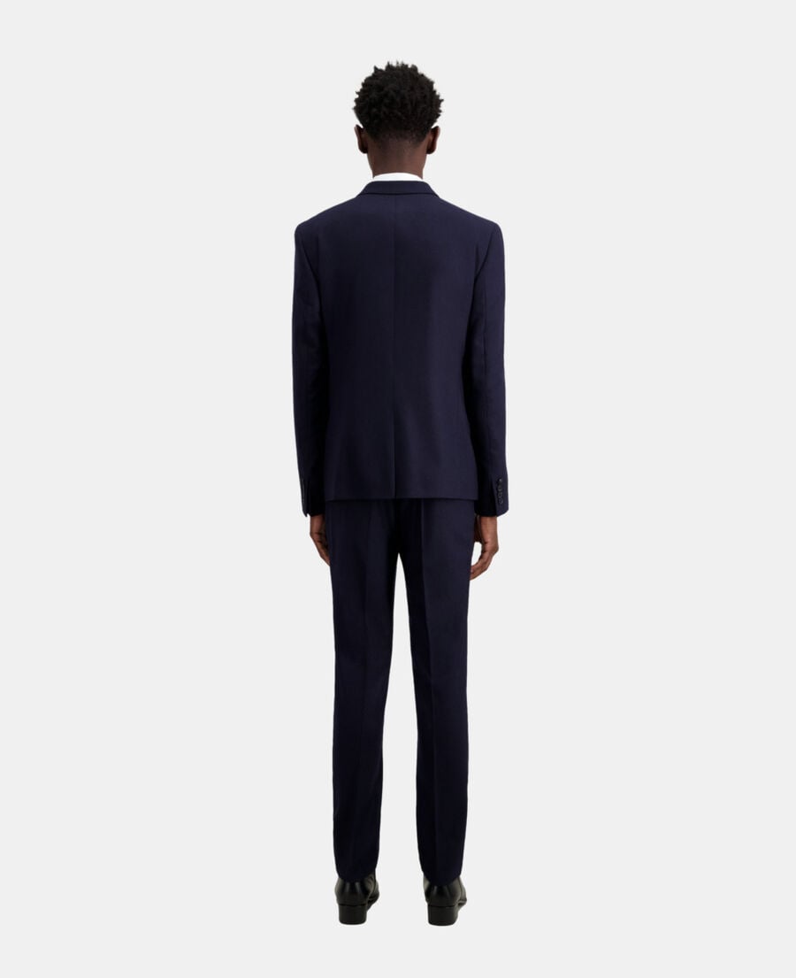 The Kooples HOMME NAVY veste de costume bleu marine en flanelle