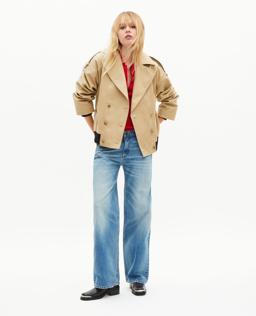 The Kooples FEMME LIGHT BEIGE trench court en coton beige