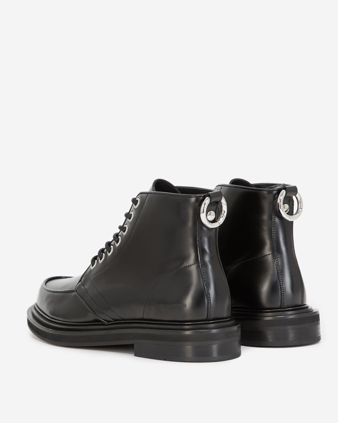 The Kooples MEN BLACK lace-up black boots in leather