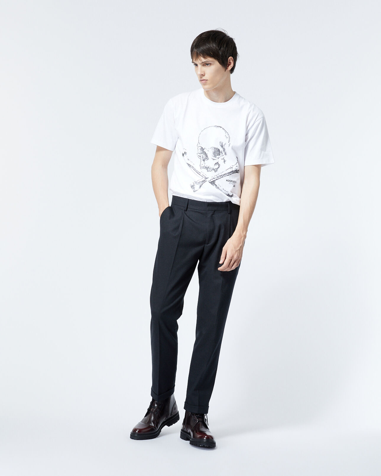 The Kooples MEN BLACK black wool trousers 